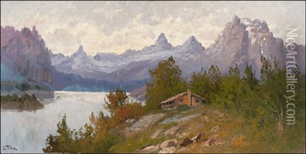 Swiftcurrent Lake - Glacier Park Oil Painting - John Fery