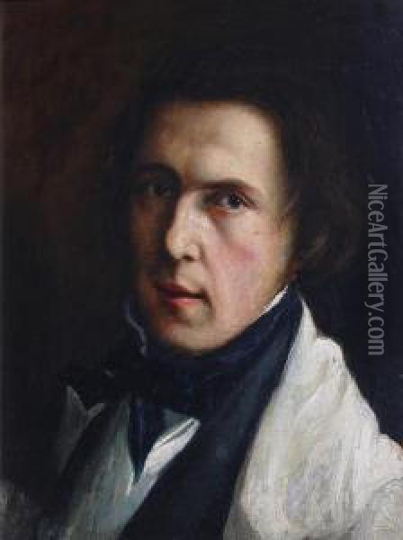 Portrait Of A Young Man, Thought To Be Theartist Oil Painting - Joseph Francis Walker