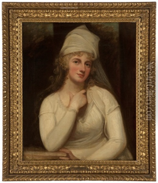 A Portrait Of Anne, Marchioness Townshend Oil Painting - George Romney