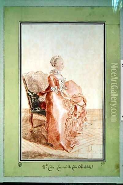 Madame Collin Oil Painting - Louis Carrogis Carmontelle