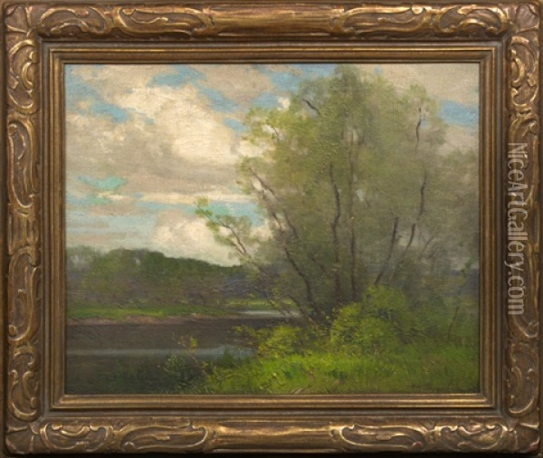 Willows By The Water Oil Painting - Frank Charles Peyraud