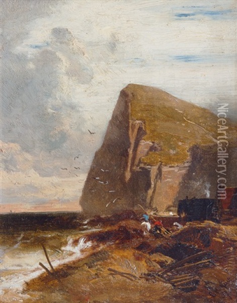 Steep Coast In Normandy Oil Painting - Charles Hoguet