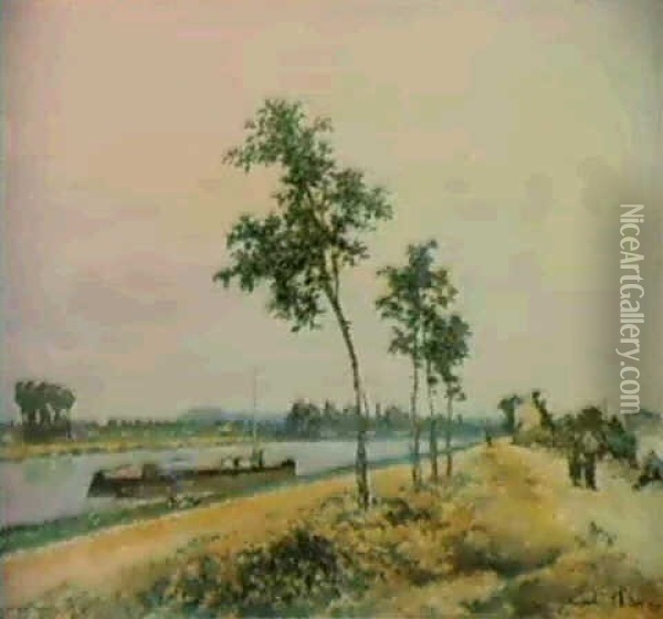 Bord De La Seine A Argenteuil Oil Painting - Johan Barthold Jongkind