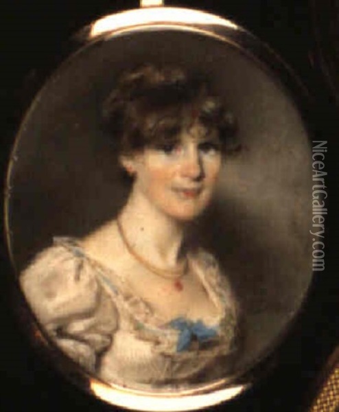 Portrait Of Lady In White Dress Oil Painting - George Chinnery