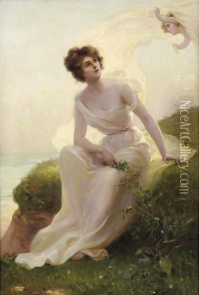 The Caress Of A Summer Breeze Oil Painting - Edouard Bisson