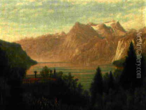 Blick Vom Villagarten Auf Den Urnersee Oil Painting - Alfred Schoeck
