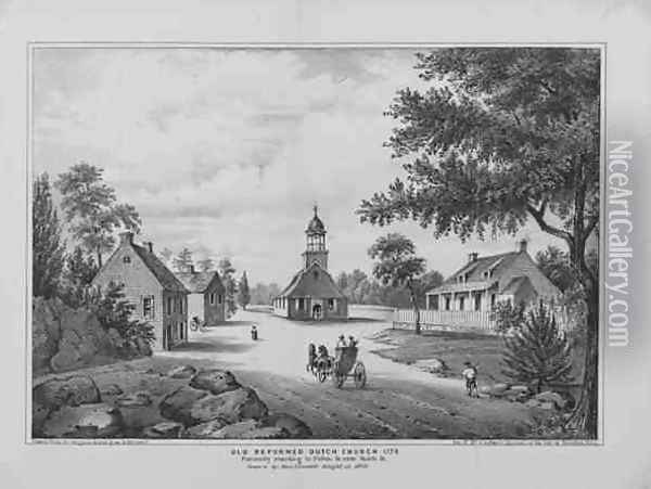 Old Reformed Dutch Church in 1776 Oil Painting - Hayward, G.