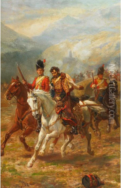 Napoleon At Waterloo Oil Painting - Robert Alexander Hillingford