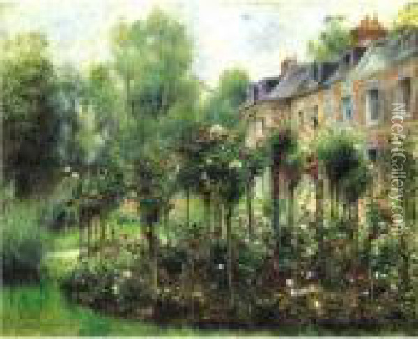 Les Rosiers A Wargemont Oil Painting - Pierre Auguste Renoir