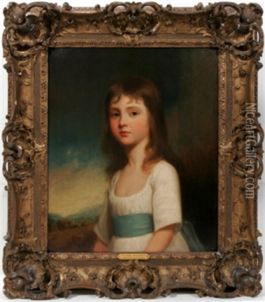 Portrait Of Frances Harriet Kindersley Oil Painting - George Romney