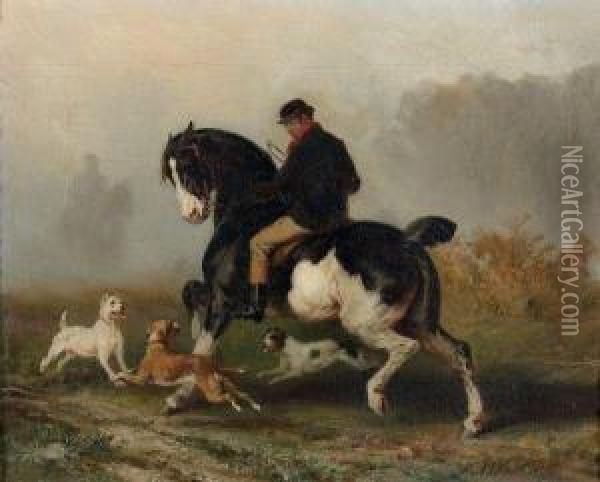 Cavaliers Et Chiens Oil Painting - James Alexander Walker