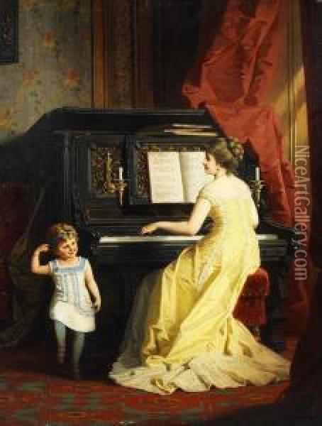 Die Kleine Polka-tanzerin Oil Painting - Anton Ebert