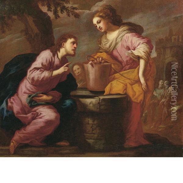 Cristo E La Samaritana Al Pozzo Oil Painting - Antonio Zanchi