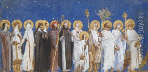 Saints En Procession Oil Painting - Luc-Olivier Merson