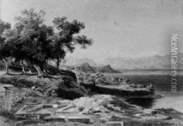 Ruinen Des Poseidontempels Auf Korfu Oil Painting - Friedrich I Preller