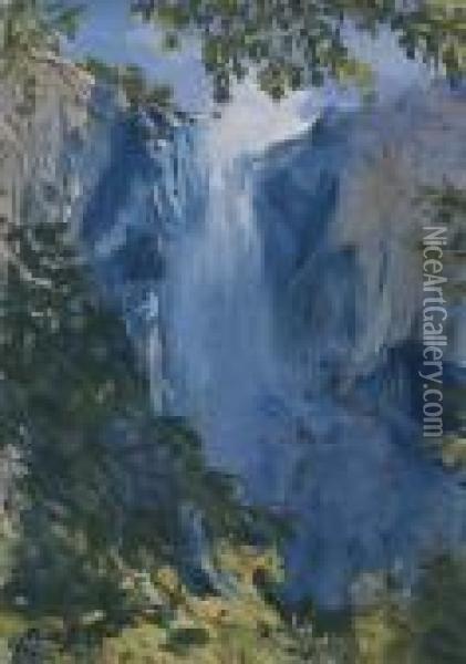 Bridal Veil Falls, Yosemite Oil Painting - Karl H. Yens