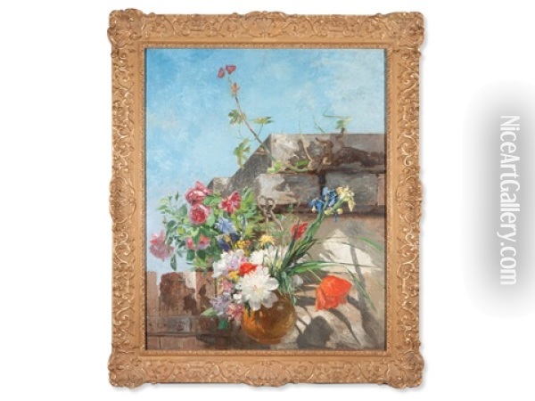 Floral Still Life Oil Painting - Eugene Petit