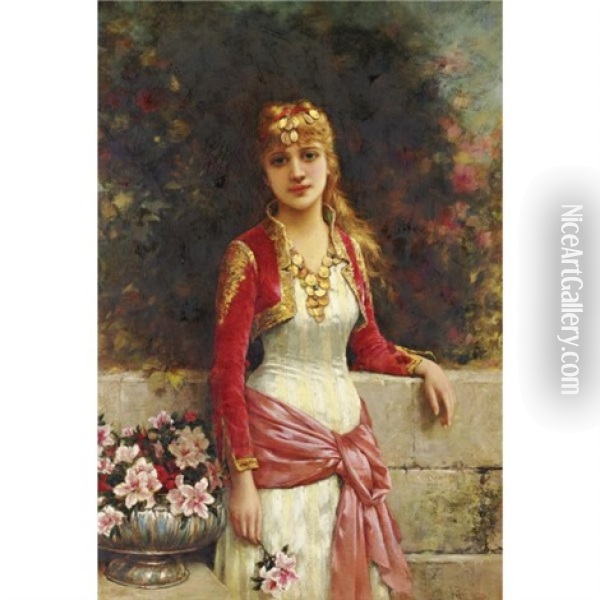 The Young Beauty Oil Painting - Emile Eisman-Semenowsky