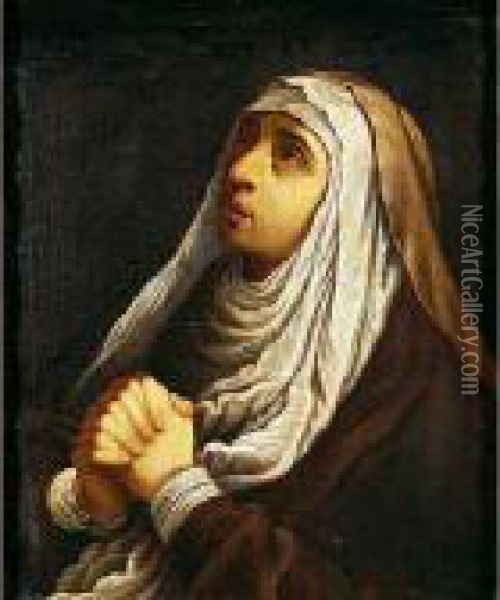 Virgen Dolorosa Oil Painting - Jacopo Bassano (Jacopo da Ponte)