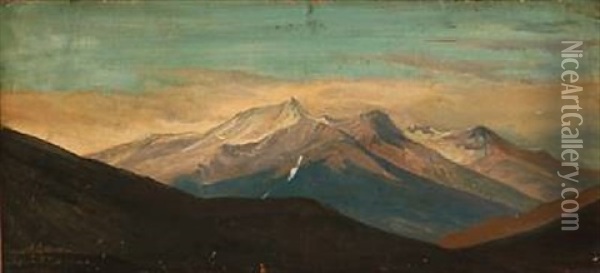 Alpine View Oil Painting - Johann Hermann Carmiencke
