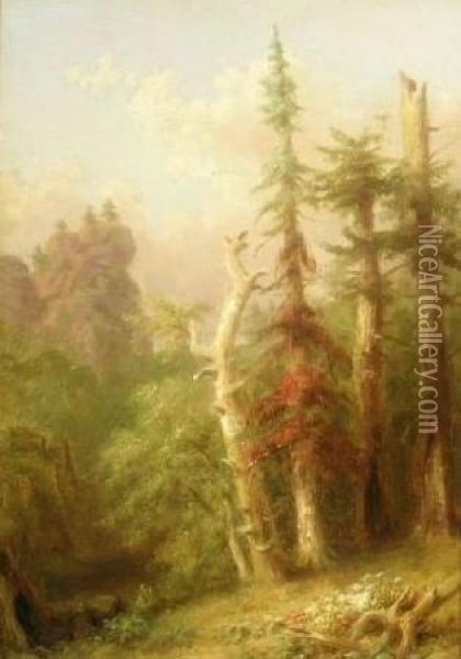 In The Notch, New Hampshire Oil Painting - William Russell Smith