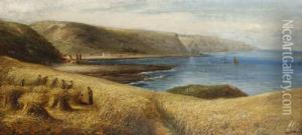 Cornfields On The Berwick Coast Oil Painting - Joseph Wrightson McIntyre