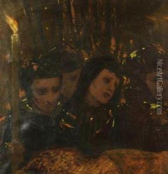 A Study Of A Procession Oil Painting - Gabriel Cornelius Von Max
