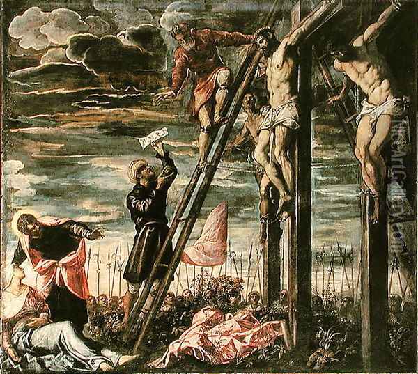 Crucifixion Oil Painting - Jacopo Tintoretto (Robusti)