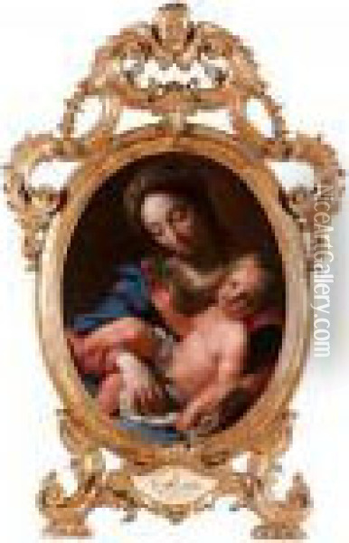 Madonna Col Bimbo Oil Painting - Pompeo Gerolamo Batoni