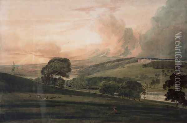Harewood House from the South East Oil Painting - Thomas Girtin
