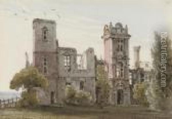 A Ruined Manor House (illustrated); And A Country Church Oil Painting - George Sidney Shepherd