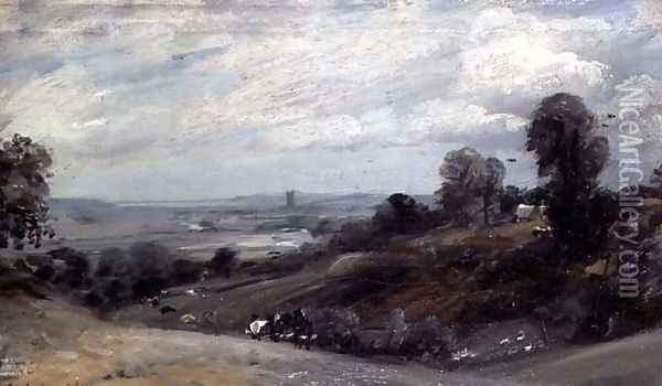 Dedham Vale from Langham Oil Painting - John Constable
