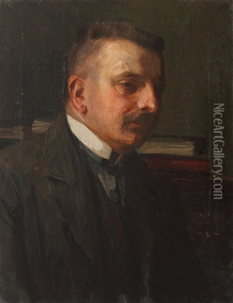 Portretul Avocatului Filodor Oil Painting - Stefan Popescu