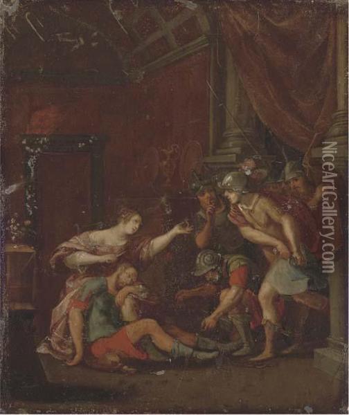 Samson And Delilah Oil Painting - Frans II Francken