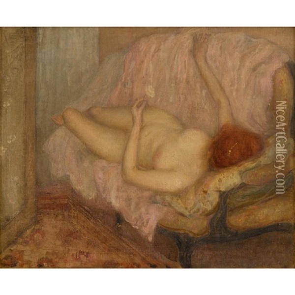 Reclining Nude Oil Painting - Frederick Carl Frieseke