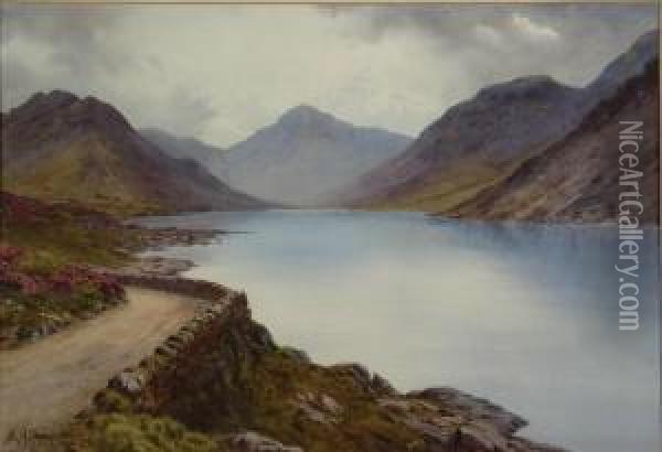 Wastwater And Great Gable Oil Painting - Edward Horace Thompson
