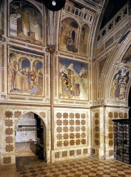 View of the Chapel of St Martin Oil Painting - Simone Martini
