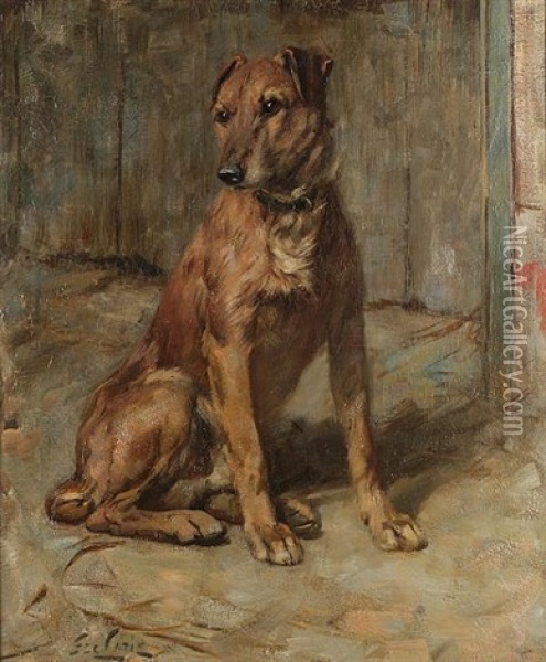 A Favourite Terrier Oil Painting - Sir George Pirie