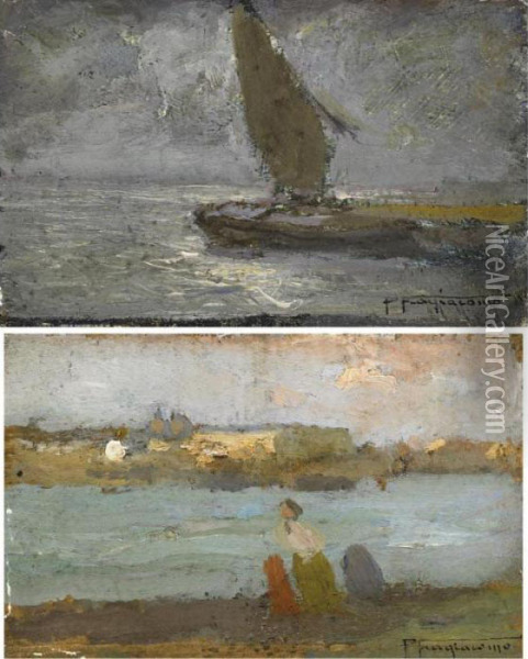 Coppia Di Marine Oil Painting - Pietro Fragiacomo