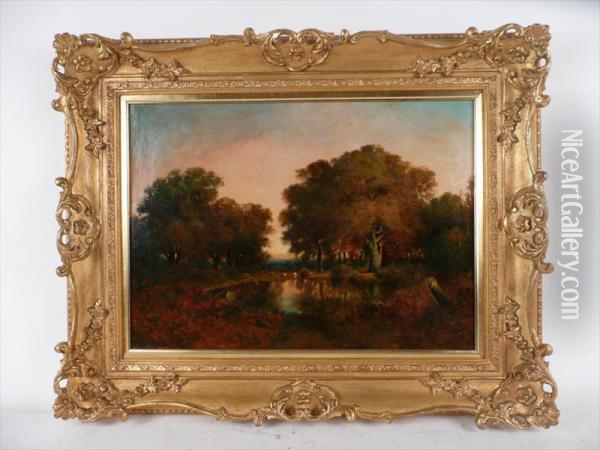 Evening At Buckhurst Hill Oil Painting - Samuel Bough