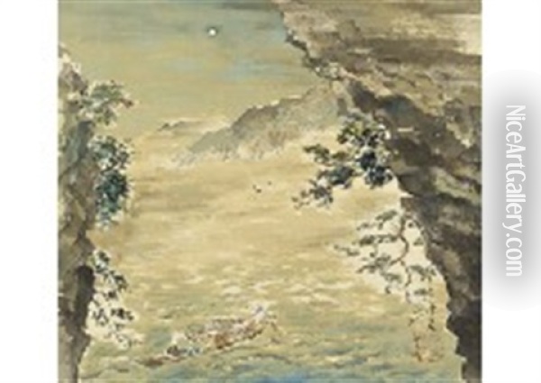 Red Cliff Oil Painting - Keisen Tomita