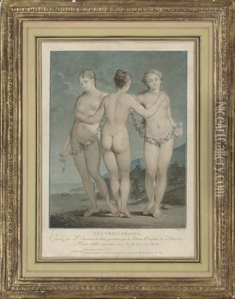 Les Trois Graces Oil Painting - Jean Francois Janinet