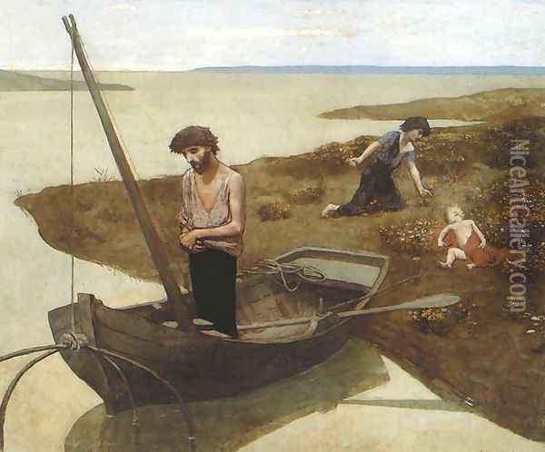 Poor Fisherman Oil Painting - Pierre Cecile Puvis de Chevannes