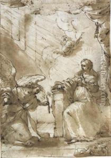 The Annunciation Oil Painting - Ubaldo Gandolfi