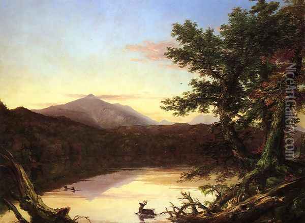 Schroon Lake Oil Painting - Thomas Cole