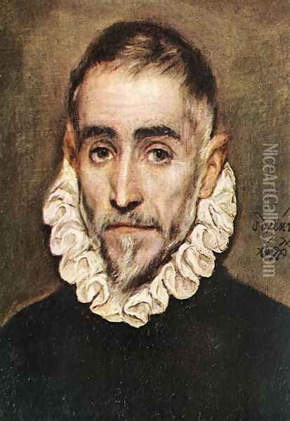 Portrait of an Elder Nobleman Oil Painting - El Greco (Domenikos Theotokopoulos)