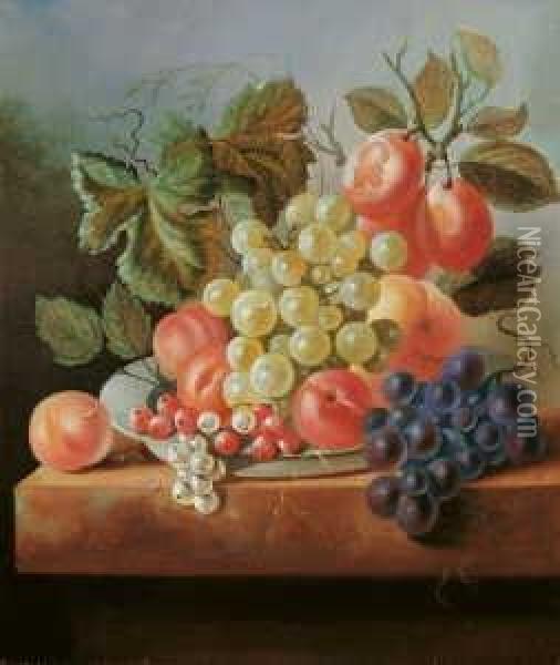 Fruchtestilleben. Oil Painting - Cornelis Johannes De Bruyn