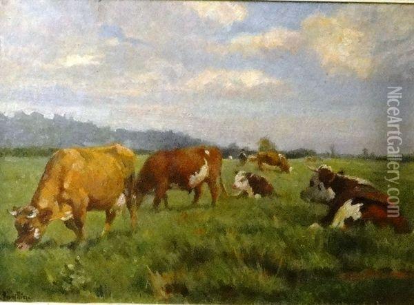 Les Vaches Oil Painting - Aimable Bouillier