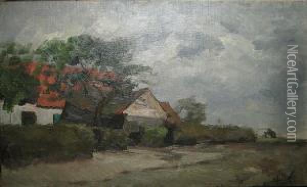 Landschap. Oil Painting - Isidore Meyers