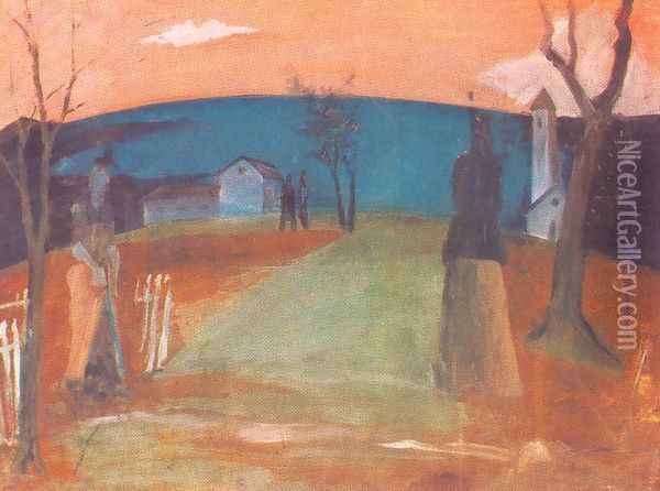 Landscape at Dusk 1931 Oil Painting - Istvan Farkas